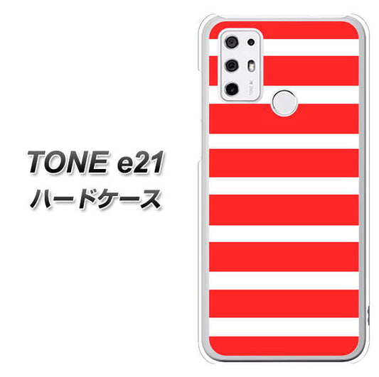 SIMフリー トーンモバイル TONE e21 高画質仕上げ 背面印刷 ハードケース【EK881 ボーダーレッド】