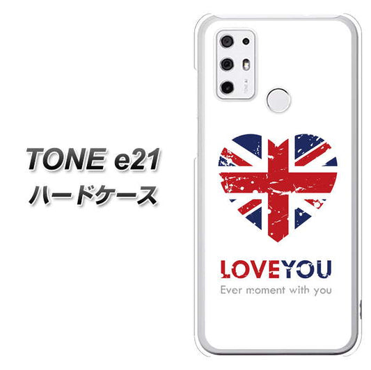 SIMフリー トーンモバイル TONE e21 高画質仕上げ 背面印刷 ハードケース【SC803 ユニオンジャック ハートビンテージ】