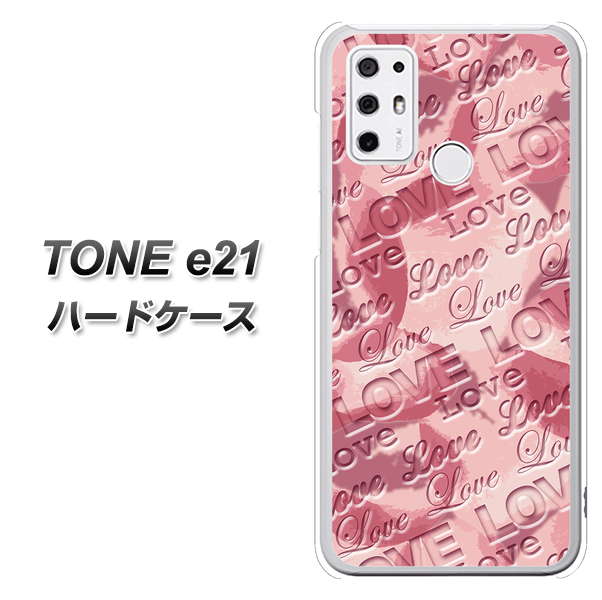 SIMフリー トーンモバイル TONE e21 高画質仕上げ 背面印刷 ハードケース【SC844 フラワーヴェルニLOVE(ローズヴェルール)】