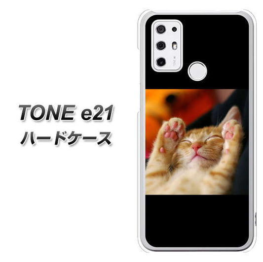 SIMフリー トーンモバイル TONE e21 高画質仕上げ 背面印刷 ハードケース【VA804 爆睡するネコ】