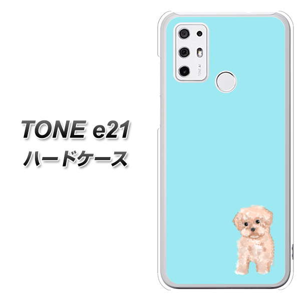 SIMフリー トーンモバイル TONE e21 高画質仕上げ 背面印刷 ハードケース【YJ062 トイプードルアプリコット(ブルー)】