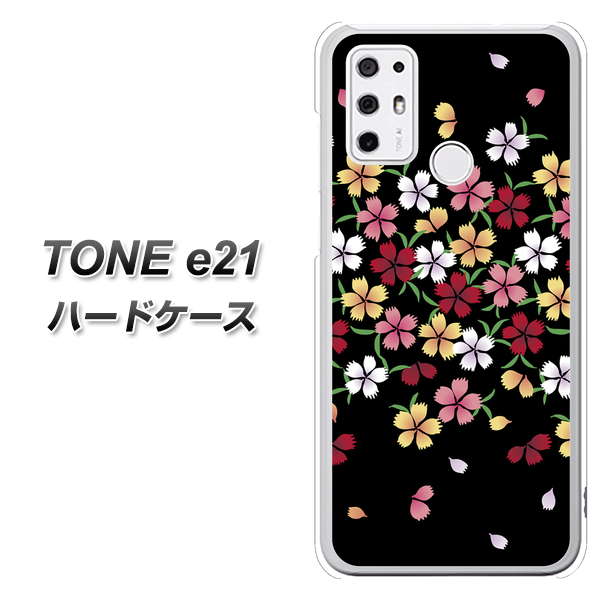 SIMフリー トーンモバイル TONE e21 高画質仕上げ 背面印刷 ハードケース【YJ323 和柄 なでしこ】