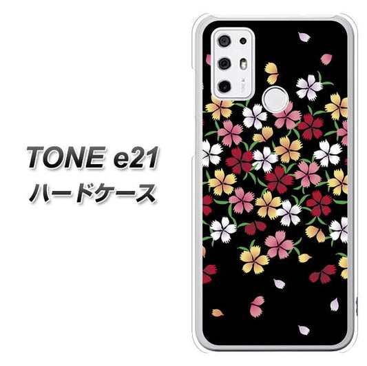 SIMフリー トーンモバイル TONE e21 高画質仕上げ 背面印刷 ハードケース【YJ323 和柄 なでしこ】