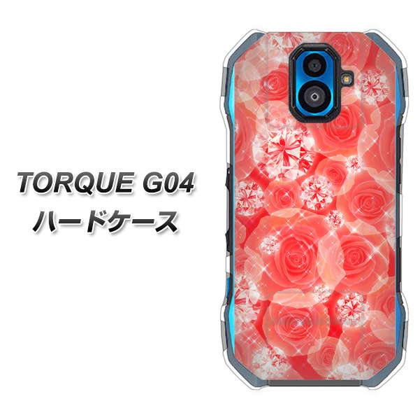 au トルク G04 高画質仕上げ 背面印刷 ハードケース【VA816 ダイヤモンドとバラ】