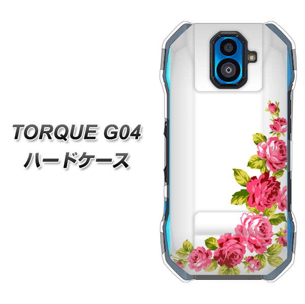 au トルク G04 高画質仕上げ 背面印刷 ハードケース【VA825 バラのフレーム(白)】