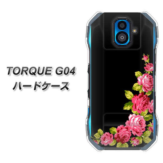 au トルク G04 高画質仕上げ 背面印刷 ハードケース【VA826 バラのフレーム(黒)】