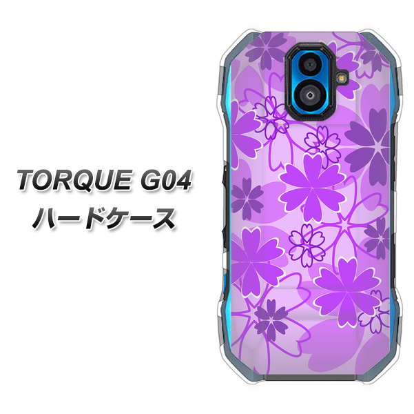 au トルク G04 高画質仕上げ 背面印刷 ハードケース【VA960 重なり合う花 パープル】