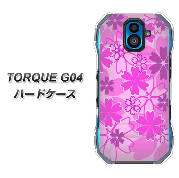 au トルク G04 高画質仕上げ 背面印刷 ハードケース【VA961 重なり合う花　ピンク】