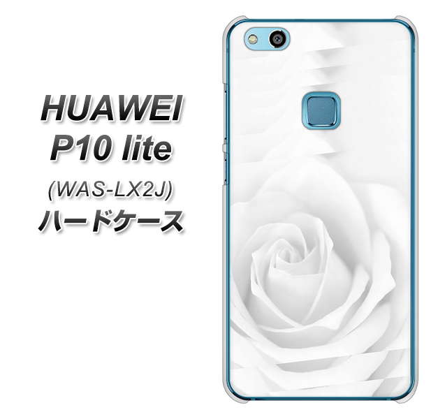 HUAWEI(ファーウェイ)P10 lite WAS-LX2J 高画質仕上げ 背面印刷 ハードケース【402 ホワイトRose】