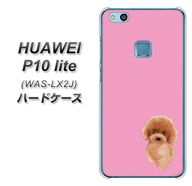 HUAWEI(ファーウェイ)P10 lite WAS-LX2J 高画質仕上げ 背面印刷 ハードケース【YJ049 トイプードルレッド(ピンク)】