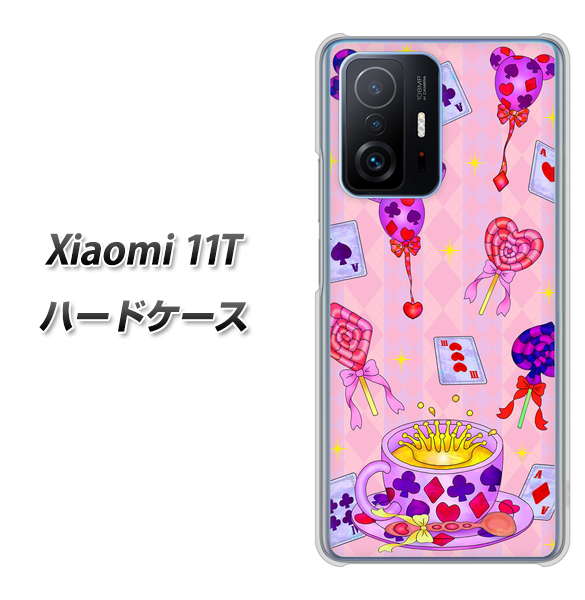 Xiaomi 11T 高画質仕上げ 背面印刷 ハードケース【AG817 トランプティー(ピンク)】