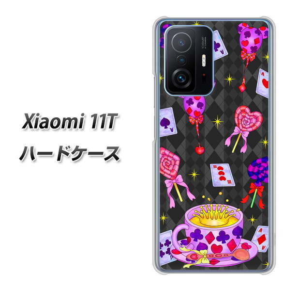 Xiaomi 11T 高画質仕上げ 背面印刷 ハードケース【AG818 トランプティー(黒)】