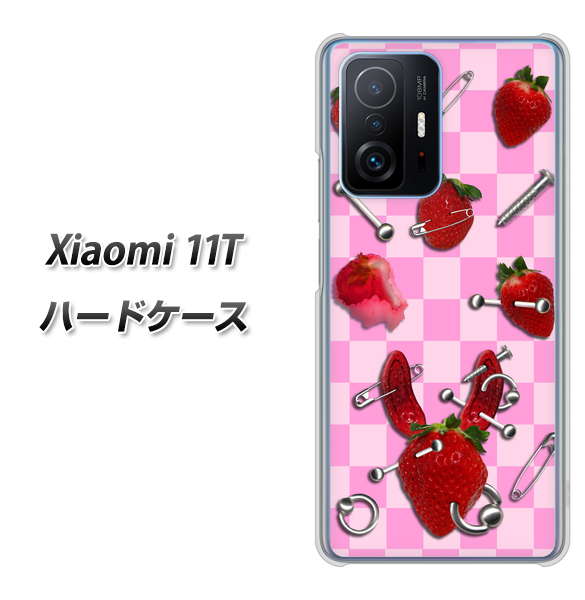 Xiaomi 11T 高画質仕上げ 背面印刷 ハードケース【AG832 苺パンク(ピンク)】
