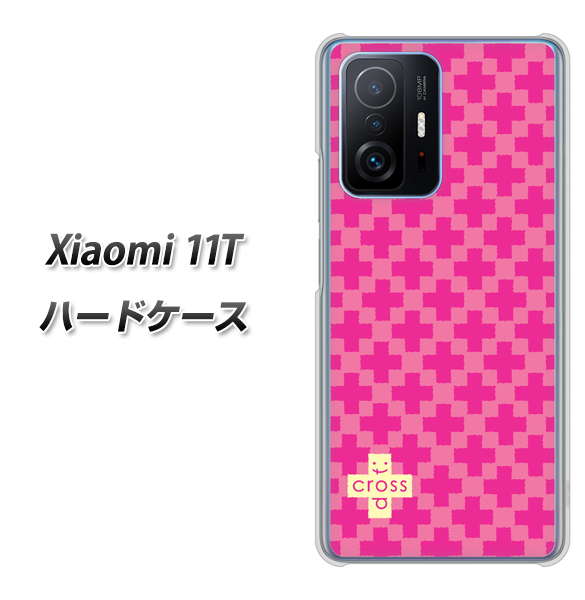 Xiaomi 11T 高画質仕上げ 背面印刷 ハードケース【IB901 クロスドット_ピンク】