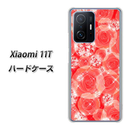 Xiaomi 11T 高画質仕上げ 背面印刷 ハードケース【VA816 ダイヤモンドとバラ】