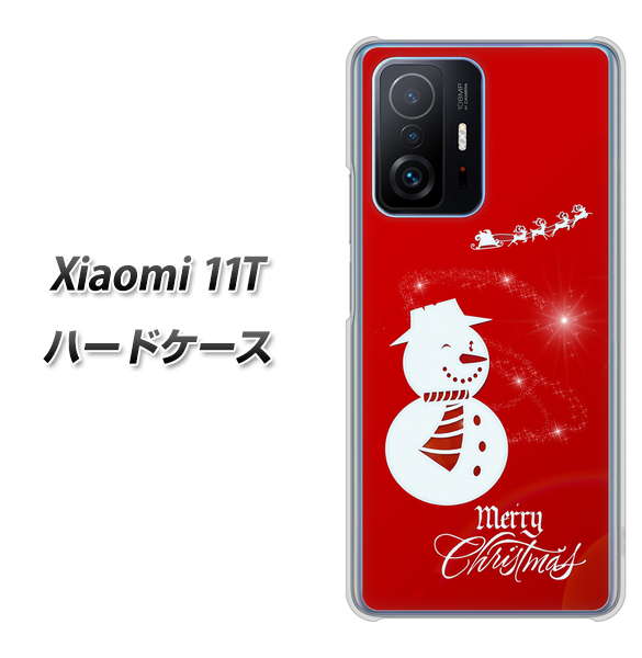 Xiaomi 11T 高画質仕上げ 背面印刷 ハードケース【XA802 ウインク雪だるま】