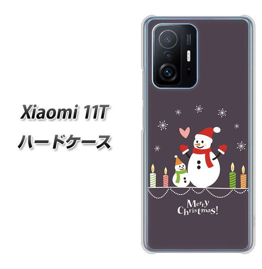 Xiaomi 11T 高画質仕上げ 背面印刷 ハードケース【XA809 雪だるまの親子】