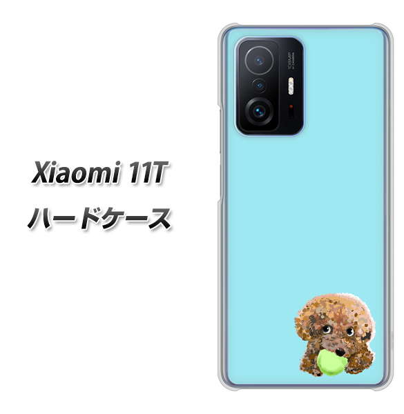 Xiaomi 11T 高画質仕上げ 背面印刷 ハードケース【YJ054 トイプードル&ボール(ブルー)】