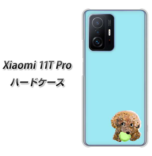 Xiaomi 11T Pro 高画質仕上げ 背面印刷 ハードケース【YJ054 トイプードル&ボール(ブルー)】