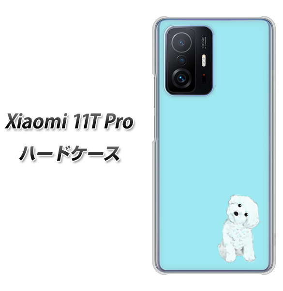 Xiaomi 11T Pro 高画質仕上げ 背面印刷 ハードケース【YJ070 トイプードルホワイト(ブルー)】