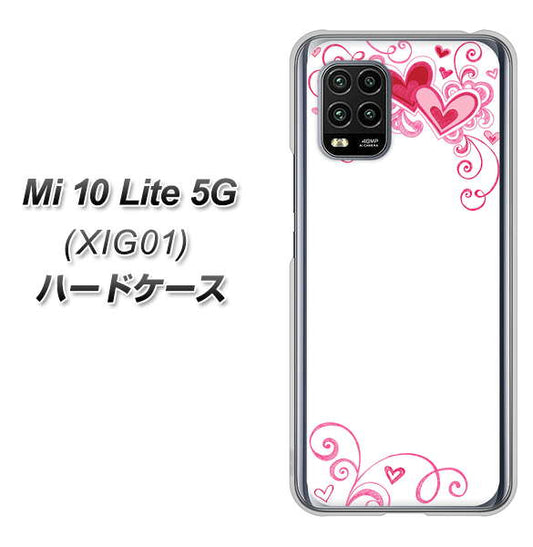 au Xiaomi(シャオミ)Mi 10 Lite 5G XIG01 高画質仕上げ 背面印刷 ハードケース【365 ハートフレーム】