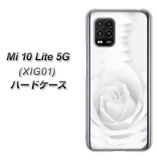 au Xiaomi(シャオミ)Mi 10 Lite 5G XIG01 高画質仕上げ 背面印刷 ハードケース【402 ホワイトRose】