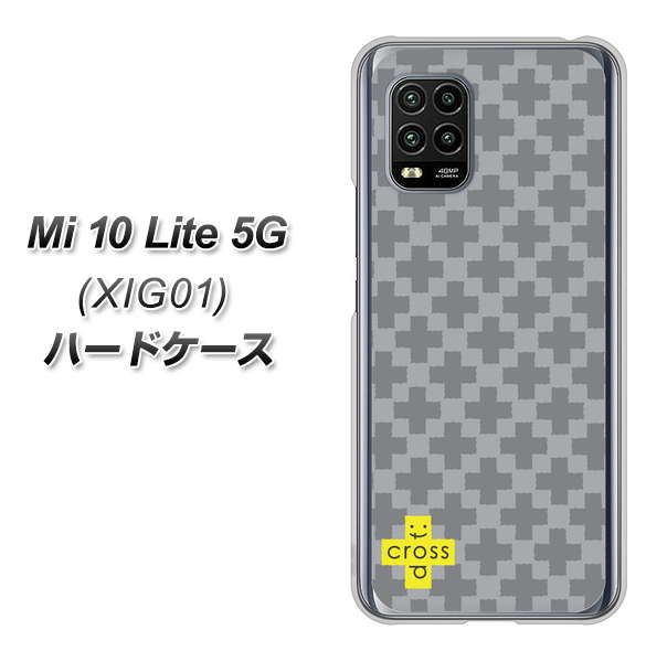 au Xiaomi(シャオミ)Mi 10 Lite 5G XIG01 高画質仕上げ 背面印刷 ハードケース【IB900  クロスドット_グレー】