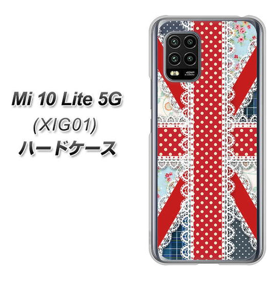 au Xiaomi(シャオミ)Mi 10 Lite 5G XIG01 高画質仕上げ 背面印刷 ハードケース【SC805 ユニオンジャック レース】