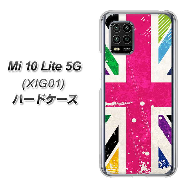 au Xiaomi(シャオミ)Mi 10 Lite 5G XIG01 高画質仕上げ 背面印刷 ハードケース【SC806 ユニオンジャック ピンクビンテージ】