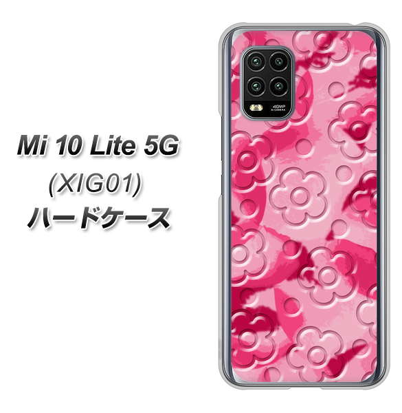 au Xiaomi(シャオミ)Mi 10 Lite 5G XIG01 高画質仕上げ 背面印刷 ハードケース【SC847 フラワーヴェルニ花濃いピンク(ローズアンディアン)】
