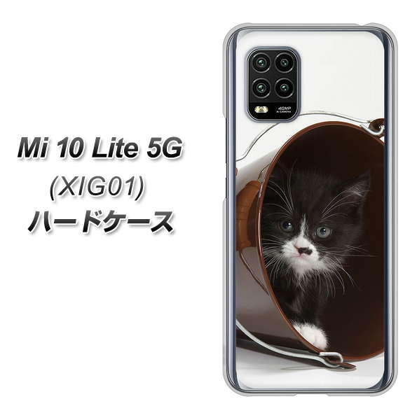 au Xiaomi(シャオミ)Mi 10 Lite 5G XIG01 高画質仕上げ 背面印刷 ハードケース【VA800 ネコとバケツ】