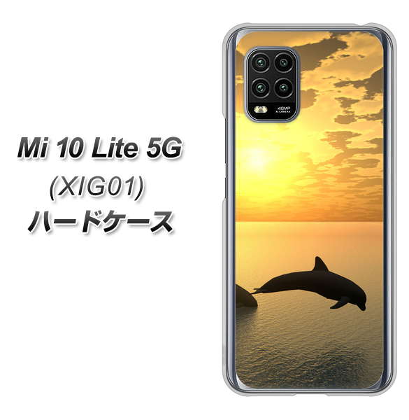 au Xiaomi(シャオミ)Mi 10 Lite 5G XIG01 高画質仕上げ 背面印刷 ハードケース【VA845 夕暮れのドルフィン】