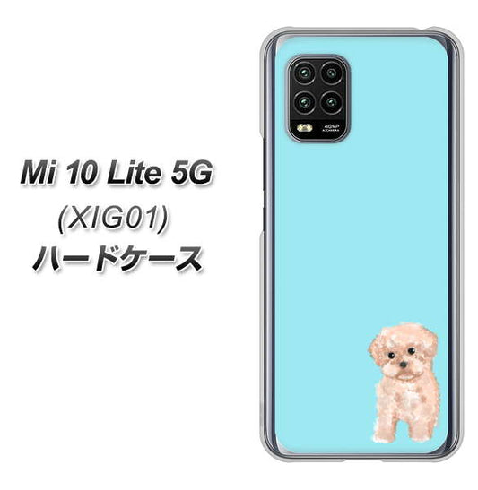au Xiaomi（シャオミ）Mi 10 Lite 5G XIG01 高画質仕上げ 背面印刷 ハードケース【YJ062 トイプードルアプリコット（ブルー）】
