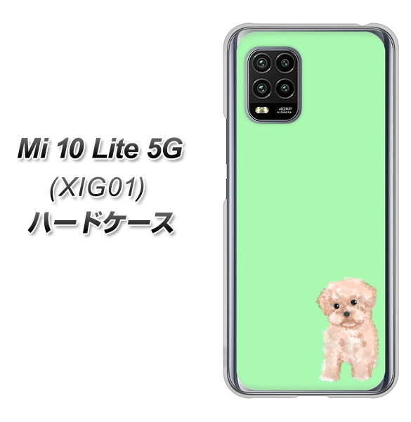 au Xiaomi(シャオミ)Mi 10 Lite 5G XIG01 高画質仕上げ 背面印刷 ハードケース【YJ063 トイプードルアプリコット(グリーン)】