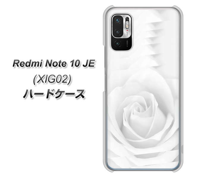 Redmi Note 10 JE XIG02 au 高画質仕上げ 背面印刷 ハードケース【402 ホワイトRose】