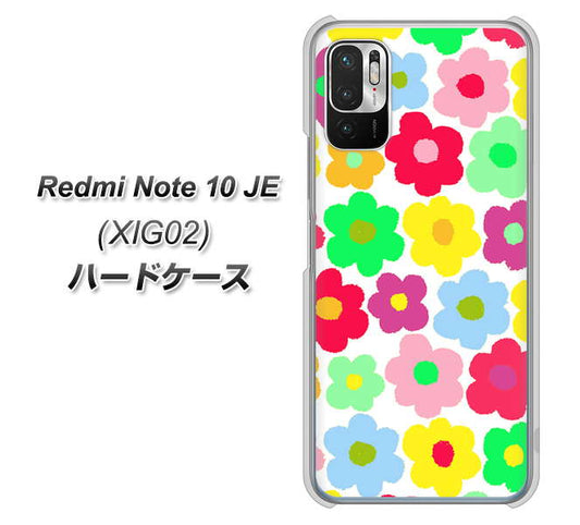 Redmi Note 10 JE XIG02 au 高画質仕上げ 背面印刷 ハードケース【758 ルーズフラワーカラフル】