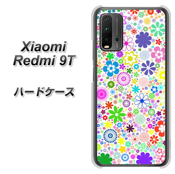 SIMフリー Xiaomi(シャオミ)Redmi 9T 高画質仕上げ 背面印刷 ハードケース【308 フラワーミックス】