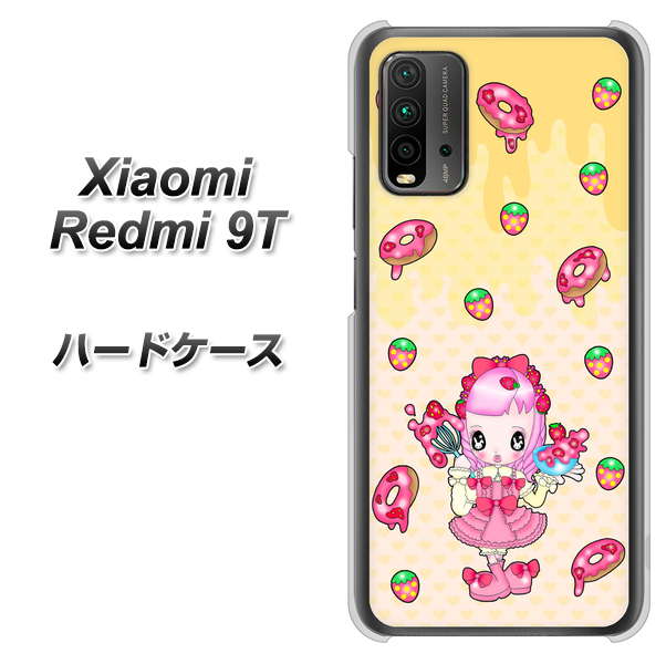SIMフリー Xiaomi(シャオミ)Redmi 9T 高画質仕上げ 背面印刷 ハードケース【AG815 ストロベリードーナツ(水玉黄)】