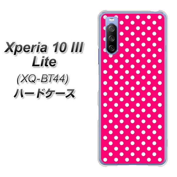 SIMフリー エクスペリア10 III Lite XQ-BT44 高画質仕上げ 背面印刷 ハードケース【056 シンプル柄(水玉) ピンク】