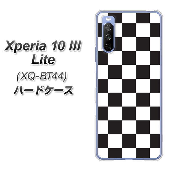 SIMフリー エクスペリア10 III Lite XQ-BT44 高画質仕上げ 背面印刷 ハードケース【151 フラッグチェック】