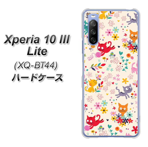 SIMフリー エクスペリア10 III Lite XQ-BT44 高画質仕上げ 背面印刷 ハードケース【693 ネコのあそび場】