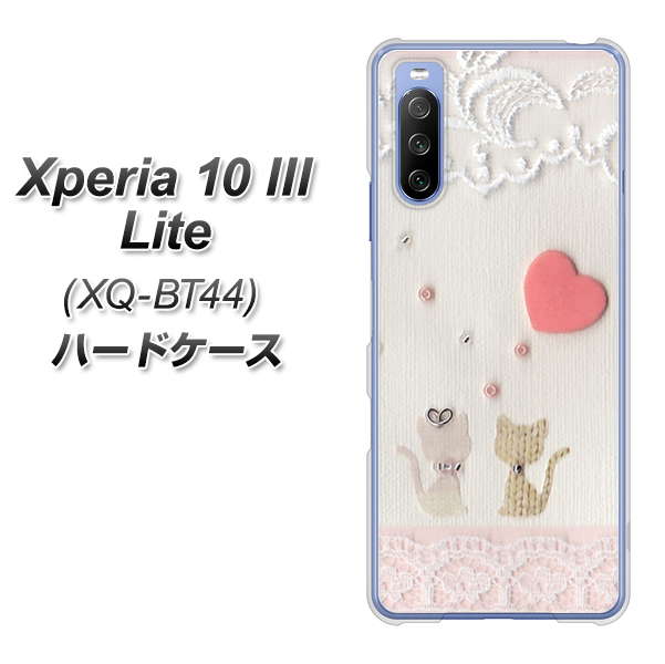 SIMフリー エクスペリア10 III Lite XQ-BT44 高画質仕上げ 背面印刷 ハードケース【1104 クラフト写真ネコ(ハートM)】