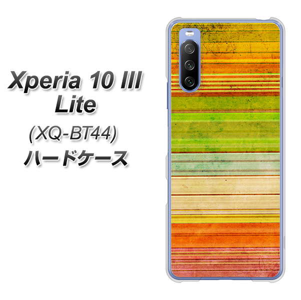SIMフリー エクスペリア10 III Lite XQ-BT44 高画質仕上げ 背面印刷 ハードケース【1324 ビンテージボーダー(色彩)】