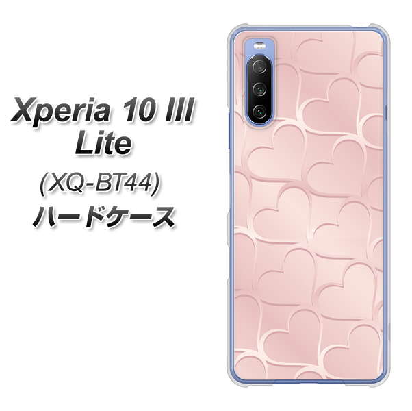 SIMフリー エクスペリア10 III Lite XQ-BT44 高画質仕上げ 背面印刷 ハードケース【1340 かくれハート(ローズピンク)】