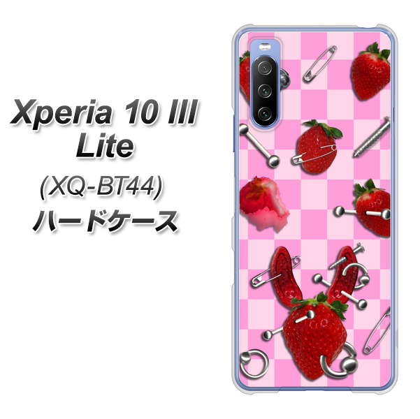 SIMフリー エクスペリア10 III Lite XQ-BT44 高画質仕上げ 背面印刷 ハードケース【AG832 苺パンク(ピンク)】