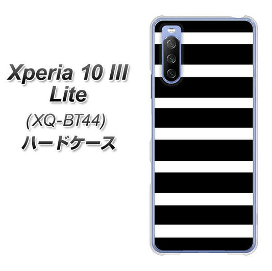 SIMフリー エクスペリア10 III Lite XQ-BT44 高画質仕上げ 背面印刷 ハードケース【EK879 ボーダーブラック(L)】