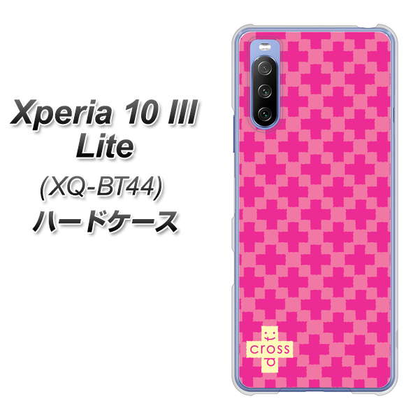 SIMフリー エクスペリア10 III Lite XQ-BT44 高画質仕上げ 背面印刷 ハードケース【IB901 クロスドット_ピンク】