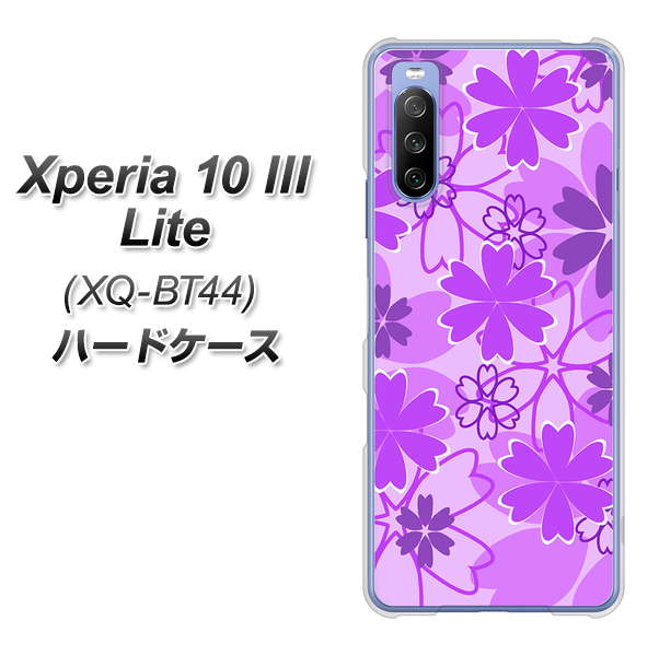 SIMフリー エクスペリア10 III Lite XQ-BT44 高画質仕上げ 背面印刷 ハードケース【VA960 重なり合う花 パープル】