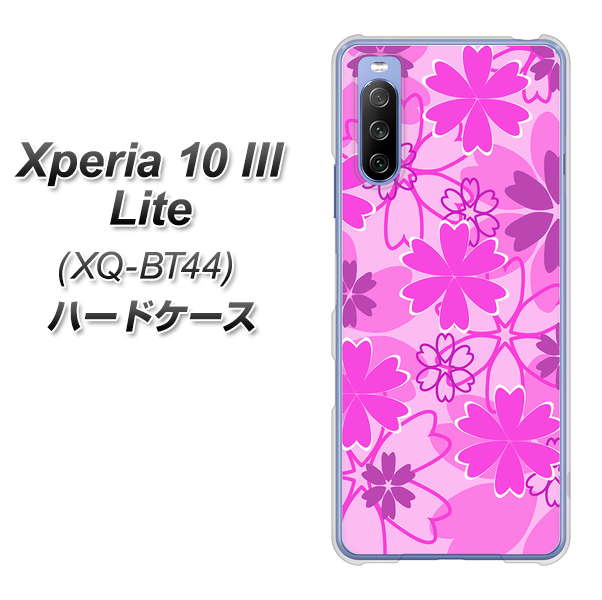 SIMフリー エクスペリア10 III Lite XQ-BT44 高画質仕上げ 背面印刷 ハードケース【VA961 重なり合う花 ピンク】