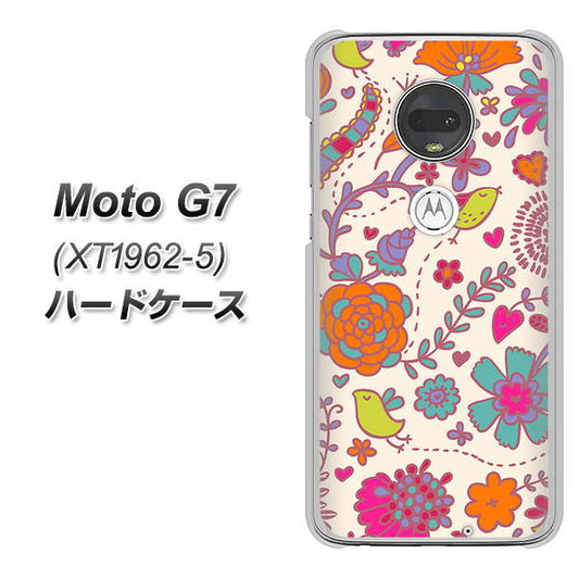 simフリー Moto G7 XT1962-5 高画質仕上げ 背面印刷 ハードケース【323 小鳥と花】